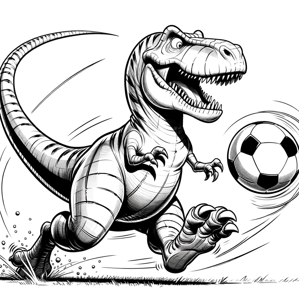 Coloriage T-rex football