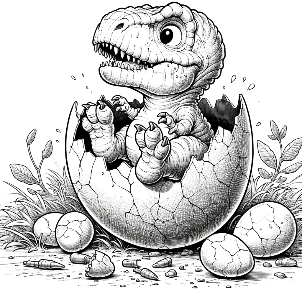 Coloriage oeuf T-rex